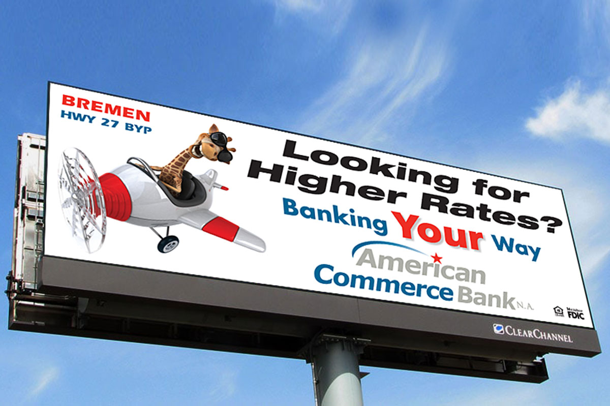 american commerce bank higher rates george plane billboard